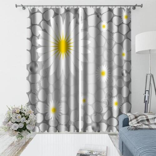 European Style Curtain 3D Living Room Bedroom Blackout Curtains sunflower Printing Girls Room Curtain Drapes