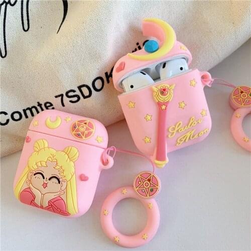 Anime Sailor Moon Apple Airpods Pro Bluetooth Wireless Earphone Protective Cover Box Silica Gel Cosplay
