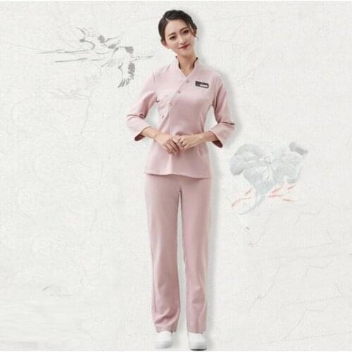 Women Uniform For Beauty Salon Sauna Foot Bath Beautician Clothing Massage Clothing Beauty Salon Work Clothes Spa Uniform AS251