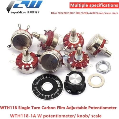 1set WTH118 DIY Kit 2W 1A potentiometer 1K 2.2K 4.7K 10K 22K 47K 100K 470K 1M ohm MF-A03 + WHT118 + 0-100 scale WTH118-1A