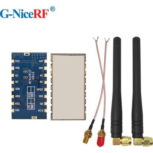 10pcs 500mW Si4432 Chip RF4432F27 SPI Interface 433MHz RF Module(including 10pcs Rubber Antenna and 10pcs SMA Connect wire)