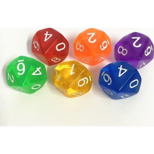 High Quality 5PCS/lots TRPG Pearlized Effect D10 Dice for Board games 10 Sided Games Dices Colorful Desktop Game