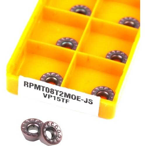 10pcs RPMT08T2MOE-JS VP15TF CNC lathe tool turning blade Hard alloy wear-resistant Milling insert for stainless steel processing