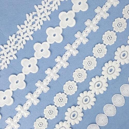 10yd. White Embroidered Lace Trim Ribbons Fabric Trim DIY Sewing Sofa Cushion Handmade Craft Clothes Home Decoration Accessories