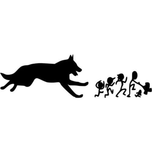 17.8*5CM German Shepherd Family Car Stickers Creative Vinyl Decal Car Styling Bumper Accessories Black/Silver S1-0861