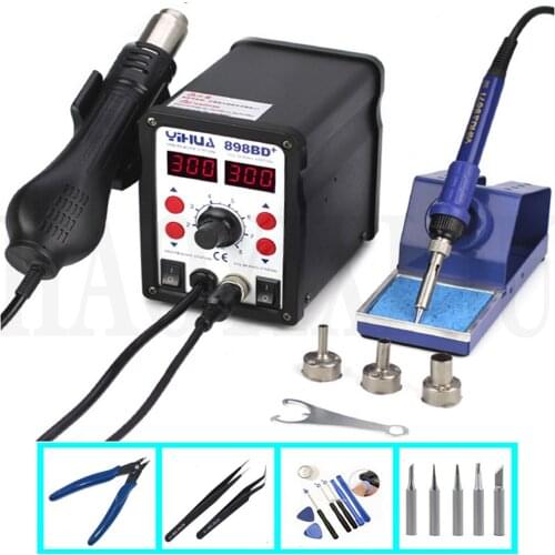 2 in 1 Digital Display Hot Air Desoldering Station , Electric Iron + Heat Gun YIHUA 898BD