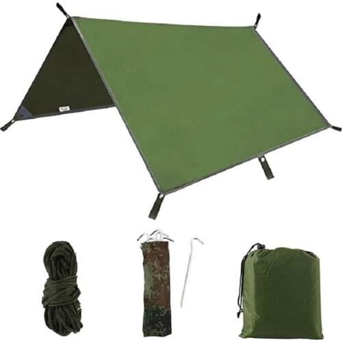 3x3m Awning Waterproof Sun Shelter Tent Tarp for Beach Shade Outdoor Camping Hammock Rain Fly Ultralight UV Garden Awning Canopy