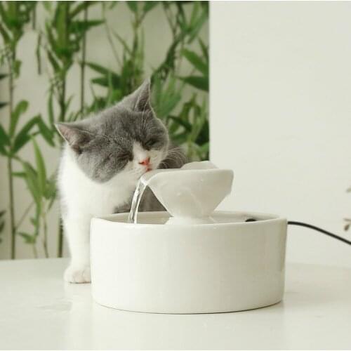 Automatic circulation cat and dog electric pet water dispenser ceramic electric water dispenser for cats and dogs ZM807