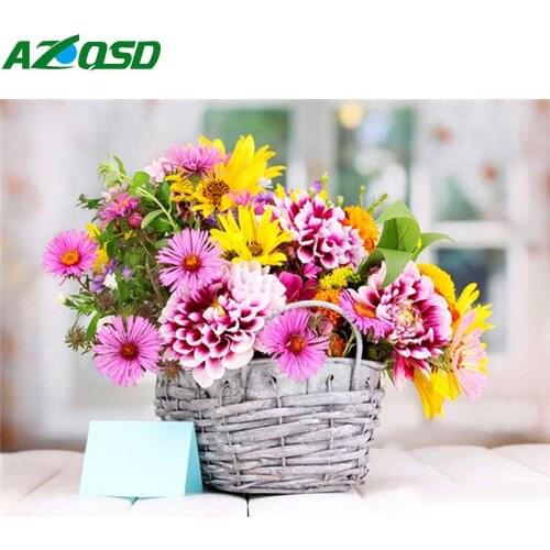 AZQSD Diamond Painting 5d Flower Cross Stitch Rhinestones Diamond Embroidery Sale Needlework Gift Handicrafts Home Decor