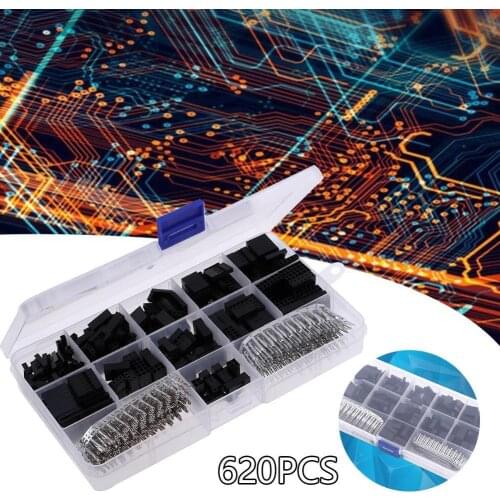Household 620pcs Plastic Housing Terminal Needle Combination Terminal Terminal Connector Male 2.54 Pitch Female + Terminal H5O8