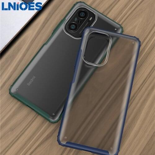 For POCO F3 Case Silicone PC Mixed Frosted Transparent Case Shockproof Armor for Xiaomi Mi 11i Case