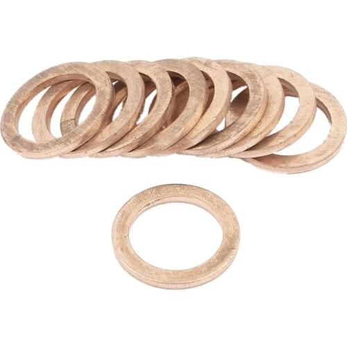 CNIM Hot 10Pcs 12mm x 17mm x 1.5mm Copper Crush Washer Flat Ring Gasket Fitting