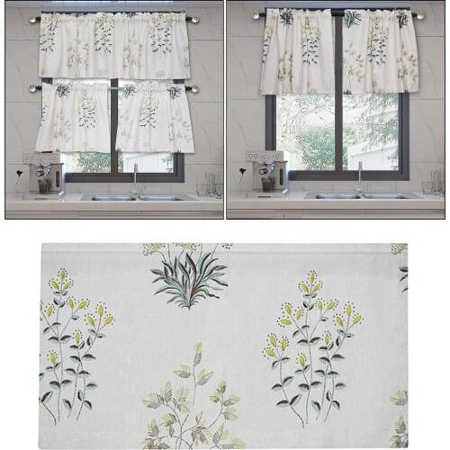 Floral Botanical Lined Thermal Insulated Window Curtain Valance Rod Pocket Header