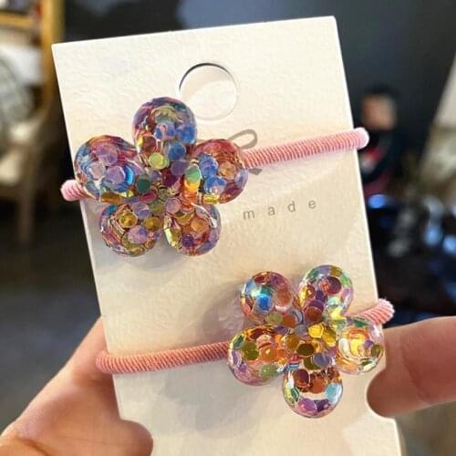 Kids Elastic Hair Bands Children Ropes Girls Accessories Baby Headdress Cute Bow Flower Grape Cartoon Princess Headwear