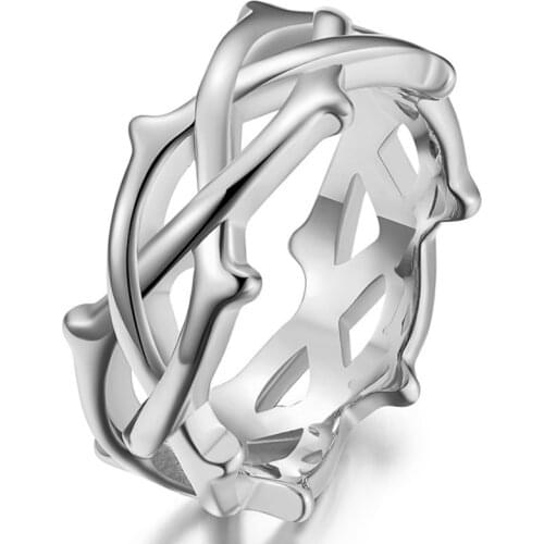 European and American Wind Thorns Vines Make Stainless Steel Rings, Single Men and Women Propose Marriage and Engagement