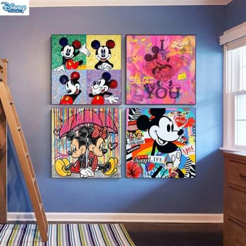 Graffiti Disney Cartoon Mickey Mouse Canvas Painting Posters and Prints Street Wall Art Picture for Living Room Home Decor Gift