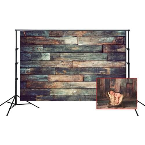 HUAYI Photography Backdrop Newborns Child Baby Birthday Photobooth Background Old Dark Wood Planks Floor Photo Backdrops D-8196