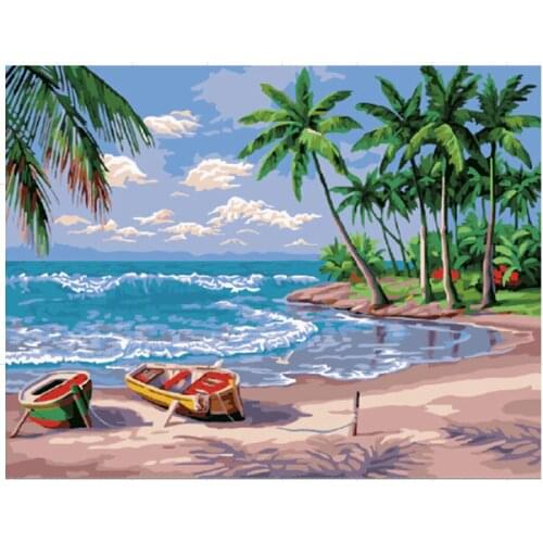 Summer Beach 40x50cm painting by numbers cuadros decoracion pictures on the wall DIY oil painting on canvas picture E042