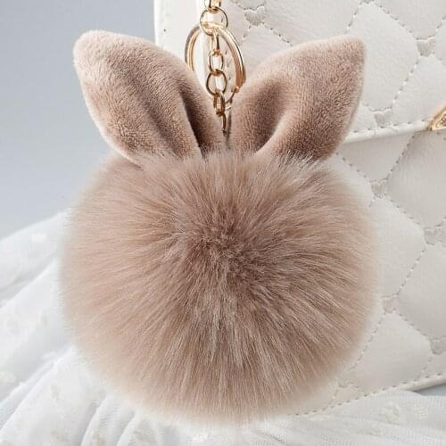 Fur Pom Fake Rabbit fur ball pendant rope plush Doll toys decor Gift Toy Bag Pendant Toy B0898