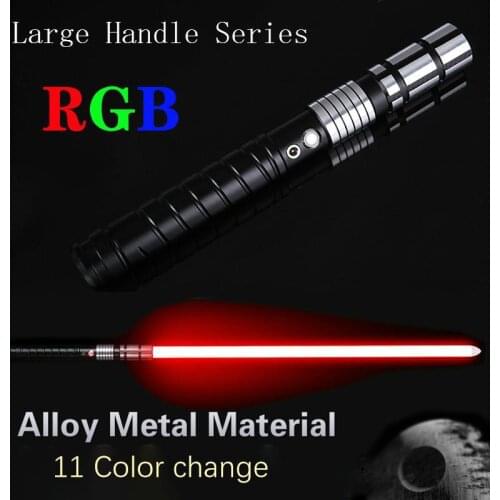 RGB metal lightsaber sword sound quality duel double sword LED lamp rechargeable sound effect FOC double sword toy laser sword