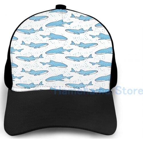 Fashion Starry Whale Sharks (Light version) Basketball Cap men women Graphic print black Unisex adult hat