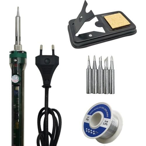 Electric Soldering Iron Set 100W 200V/110V Welding Solder Tools Temperature Adjustable Repair Tools Ceramic Heater