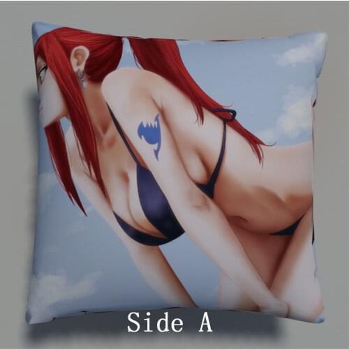 New Erza Fairy tail Anime two side Pillowcases Hugging Pillow Cushion Case Cover Otaku Gift 640