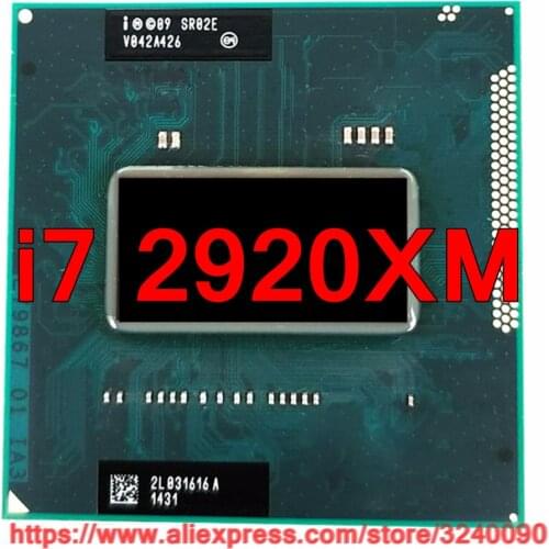 Original lntel Core i7 2920xm SR02E CPU (8M Cache/2.5GHz-3.5GHz/Quad-Core) i7-2920xm Laptop processor free shipping