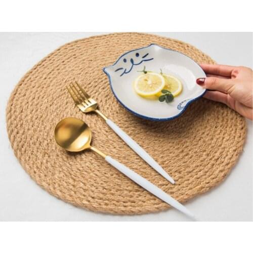 Natural Water Gourd Woven Placemat Round Woven Rattan Table Mat Water Gourd Placemat Round Pad Woven Green Tropical Wedding