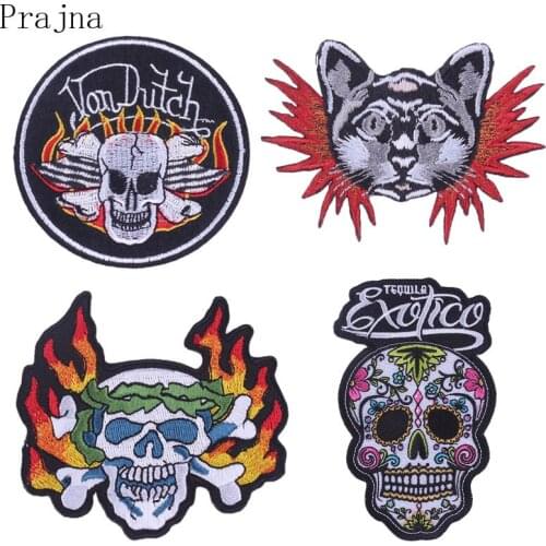 Prajna 2018 Jurassic s1 Dinosaur Patch Movie Skull Gothic Jurassic Park World Patch Embroidered Iron On Patches For Clothes