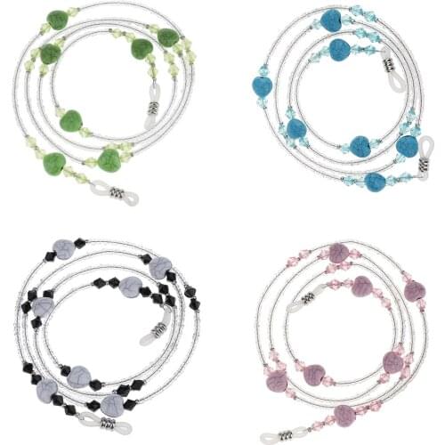 Prettyia Acrylic Anti Slip Sun Glasses Cord Hooks Holder Eyewear Necklace Sunglass Neck Strap Chain Lanyards 4 Colors 75cm Long