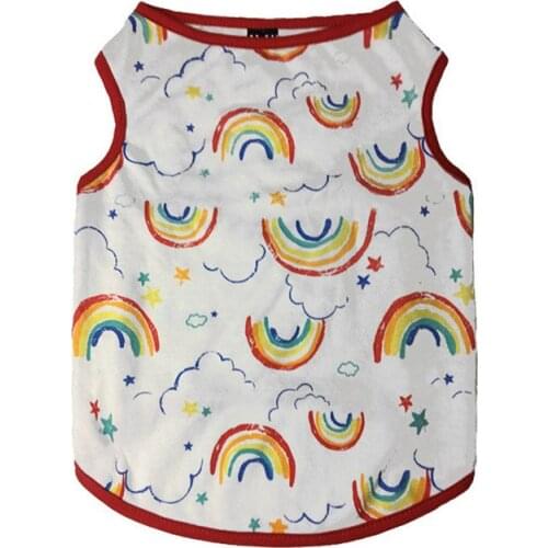 Rainbow Dog Clothes Summer Dog Vest Pet Shirt Clothing For Small Medium Dogs Costume French Bulldog Puppy Clothing For Dogs York