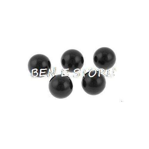 5pcs 6mm Dia Threaded Plastic Ball Knob Round Handle Black for Machine Tool M6x25
