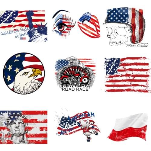 Patches Iron on Transfer for Clothing Thermo-stickers for Children Diy Flag Textile Vinyl Stripes Thermotransfer for Jacket J