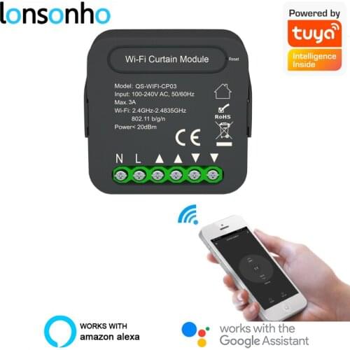 Lonsonho Tuya Smart WiFi Curtain Switch Module Smart Home Life Alexa Google Home Compatible Automatic Curtain Control System