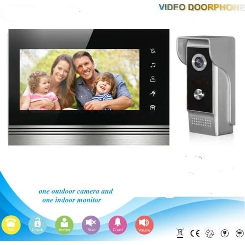 Video Intercom 7 Inch Touch Screen Video Doorbell Fingerprint RFID Password Unlock Visual Door Entry Speake Phone Intercom KIT