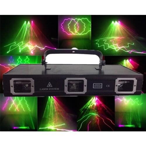 High quality 3 heads 5 color RGB460MW Animation laser light inner 25 laser effects pattern RGB laser light for party