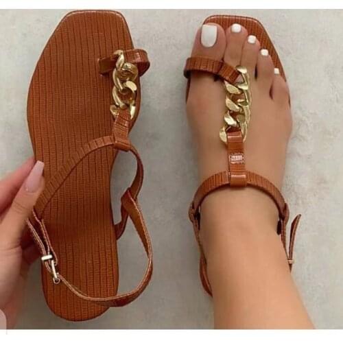 Womens Flat Sandals Fashion Summer Open Toe Buckle Solid Color Outdoor Womens Shoes Plus Size 41