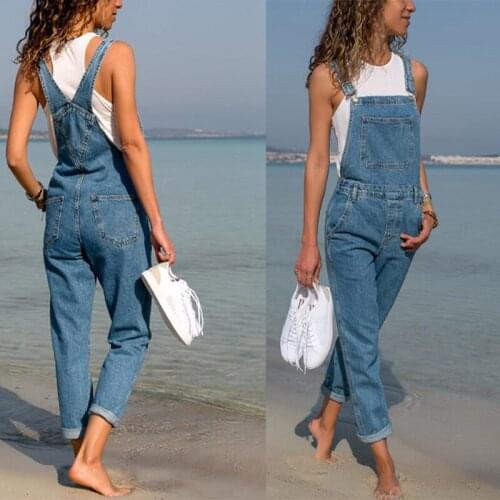 Summer New European and American Style Ladies Jeans Stretch Wash All-match Solid Color Denim Overalls Womens Clothing WS60