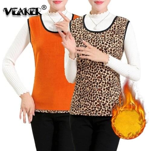 New Womens Leopard Fleece Vest Winter Warm Hoodie Outwear Casual Warm Cotton pullover chalecos para mujer Plus Size Colete 4XL