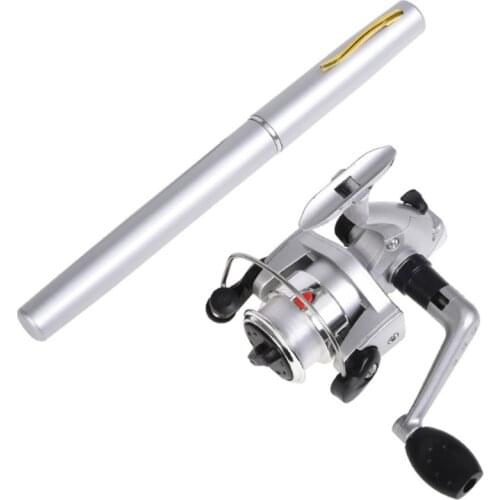 1 Set Mini Pen Appearance Fishing Rod Portable Rotating Wheel Fishing Rod Winter Outdoor Fishing Rod Fishing Accessories