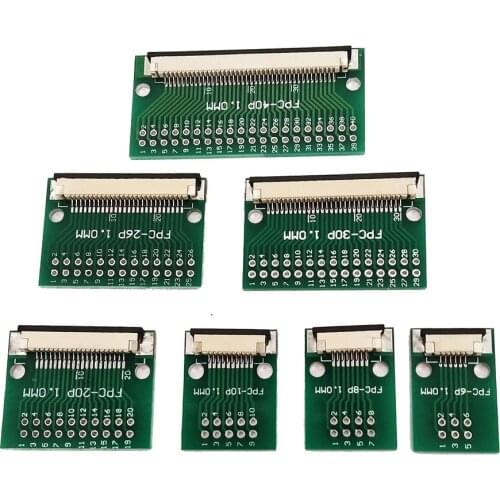 10pcs FPC FFC Cable 30 Pin 1.0 mm pitch Connector SMT Adapter to 2.54 mm 1.00 inch pitch through hole DIP Pcb