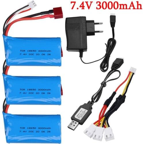 18650 7.4V 3000mah Lipo Battery for Wltoys 12428 12401 12402 12403 12404 12423 rc toys car Trucks boats battery parts 2S battery