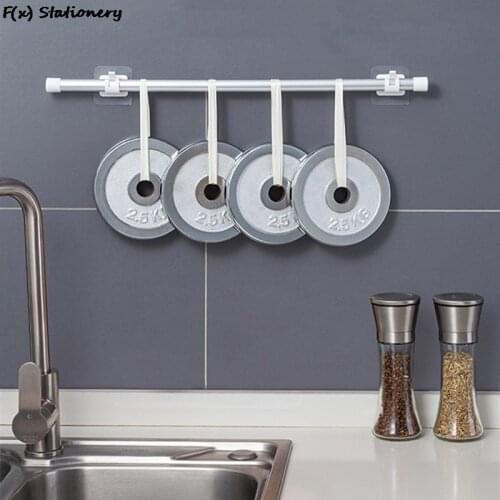 2Pcs Curtain Rod Bracket Hooks Seamless Adjustable Clear Wall Bracket Self Adhesive Rods Hanger For Home Bearing Curtain Hooks