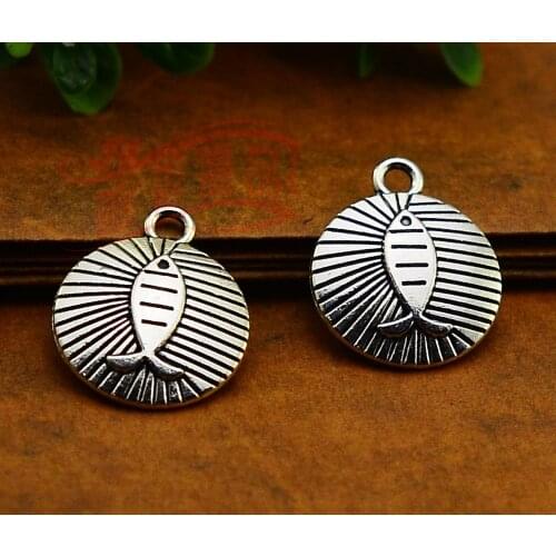 30pcs/lot--21x17mm, Antique Silver plated fish charms ,DIY supplies, Jewelry accessories