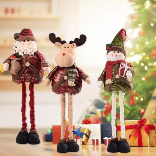 38-110cm Retractable Christmas Santa Claus/Snowman Dolls Standing Navidad Figurine Christmas Tree Ornaments Kids Christmas Gifts