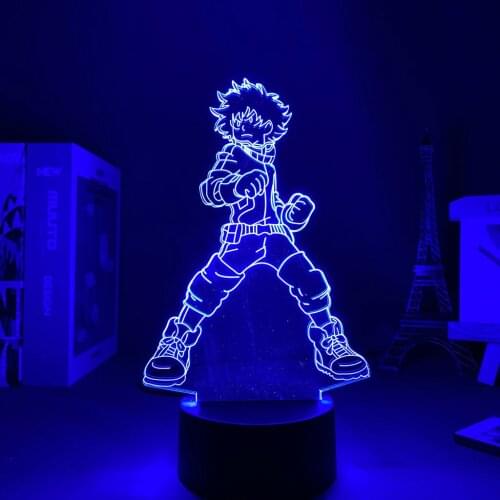 3D Lamp Avatar Izuku Midoriya Anime Light My Hero Academia 3D Lamp Night Lights Lighting Will of Holidays Room Light
