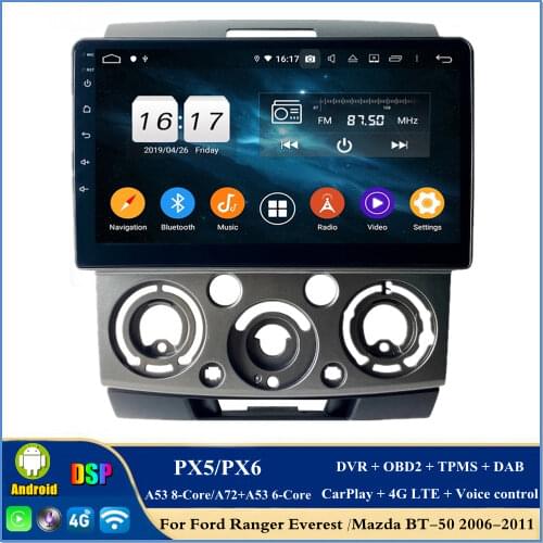 9" PX6 Android 10 Car DVD Player for Mazda BT-50 Ford Expedition Ranger 2006-2010 DSP Stereo Radio GPS WIFI Easy Connect