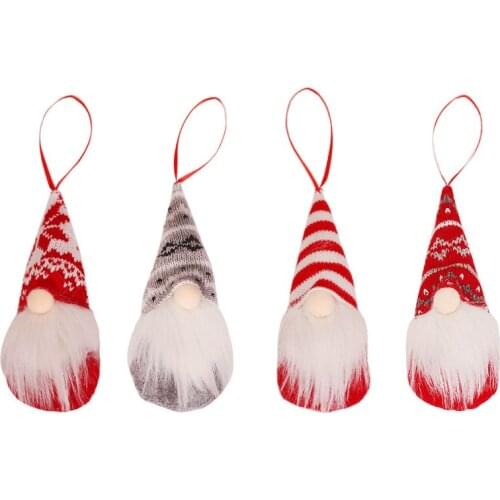 60 Pcs Christmas Ornaments Handmade Swedish Tomte Gnomes Plush Scandinavian Santa Christmas Tree Hanging Decoration Wholesale X2