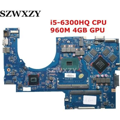 857391-601 For HP PAVILION 17-AB 17T-AB 17-W Laptop Motherboard 857391-501 857391-001 DAG37AMB8D0 i5-6300HQ CPU 960M 4GB GPU